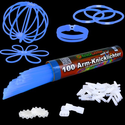 100 arm knicklichter blau - knicklichter,