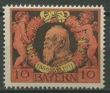 Bayern 1911 Regentschaft Prinzregent Luitpold Linienzähnung 93 B postfrisch