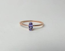 0.25 Karat Tansanit Minimalist Solitaire Ring 14k Solid Rose Gold