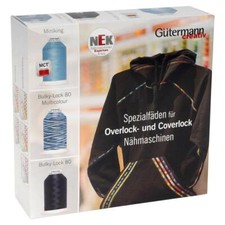 Gütermann Bulky-Lock 80 Bauschgarn-Box (UNI + Multi/ 16 x 1000 m) Overlock