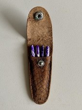 Antikes Maniküre Nagel Set , 4-teilig , 8cm mit LederTasche Sammler Dekostück