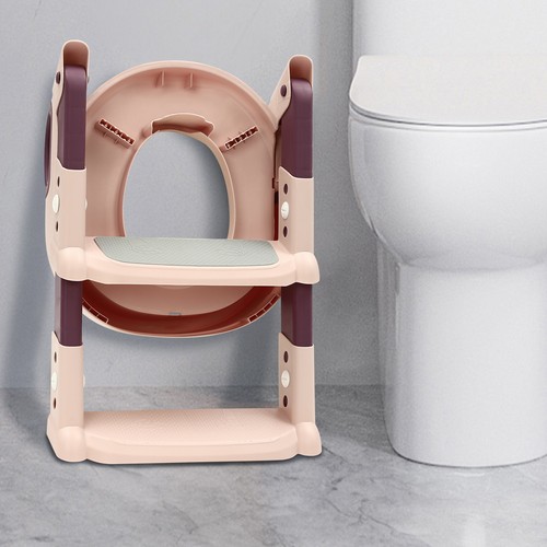 Rosa toilettensitz mit - mit, treppe