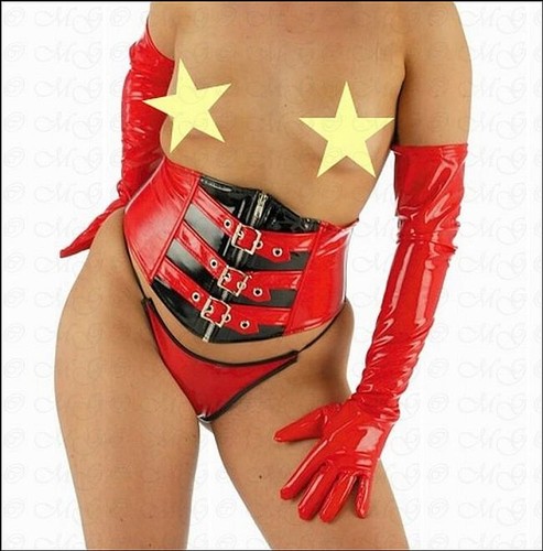 Dessous elegante rote lack - -,