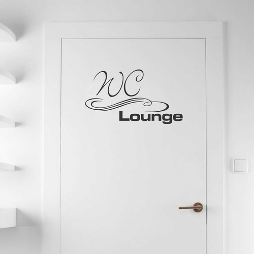 Wandtattoo lounge - "wc, lounge"