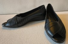 Keil Peep Toe, Schwarz, Gr