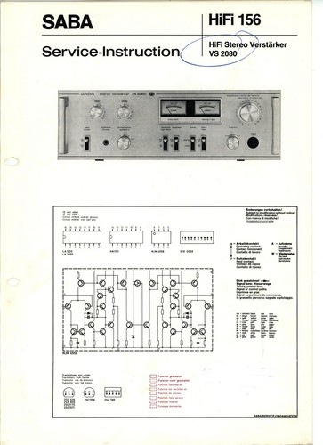 Saba service manual 2080 - saba, vs