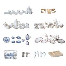 Miniatur Geschirr Besteck oder Servietten 2-4 cm, Mini Deko Zubehör Wichtel