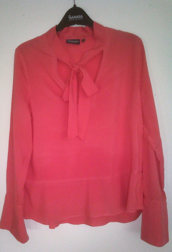 Hellrote bluse langarm mit - hellrote,
