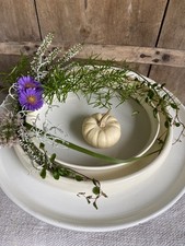 Vintage BLUMENRING Ringvase in elfenbein weiß Porzellan SHABBY CHIC Blumenkranz 