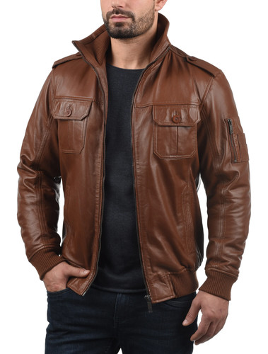 Braune lederjacke herren - braune,