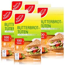 Gut & Günstig Butterbrottüten Butterbrotpapier 100stk. (5er Pack)
