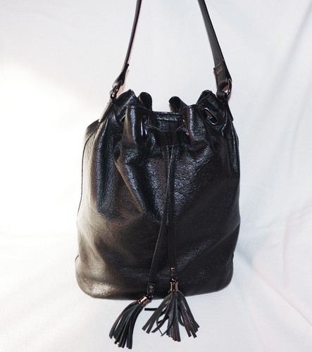 Beuteltasche mit bommeln - beuteltasche,