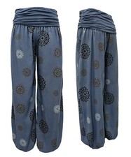 Sommerhose Damen luftige Hippie Hose weite Pumphose bunte BOHO Flatterhose 38-44