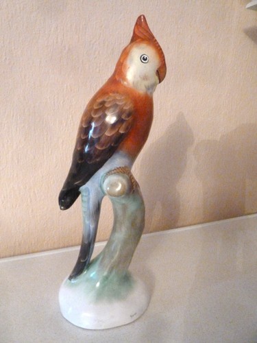 Porzellanfigur papagei kakadu - porzellanfigur,