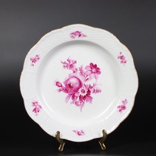 Meissen Porzellan Purpur Camaieu Blumen Vorspeisenteller 1. Wahl Knaufzeit Antik