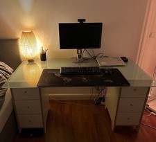 Schreibtisch Computertisch Milchglas