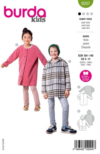 Schnittmuster kindermantel mit - schnittmuster,
