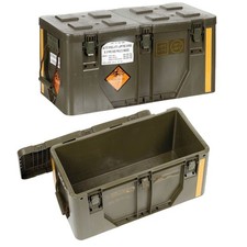 Ital. Original Transportkiste – Robuste Kunststoffbox, verschließbar, 40 l, oliv