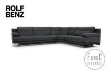 Rolf Benz 6500 Garnitur Couch Sofa Eckcouch Ecksofa Leder schwarz