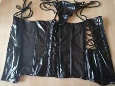 Korsage mit String, Lack, Schwarz, 44/46