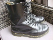 Dr.Martens Doc`s 10 Loch Stiefel 1490 Gr.43 UNISEX Leder Schwarz 2x getragen