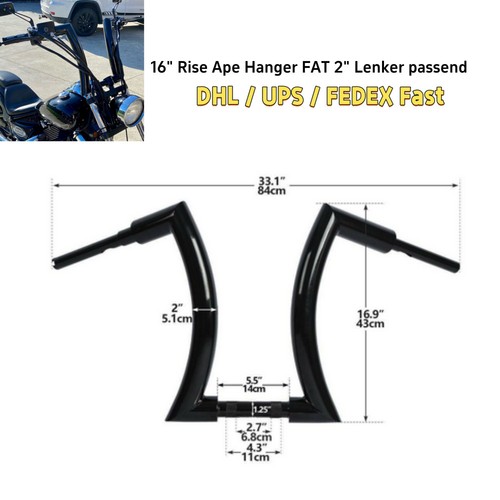 Rise ape hanger - 16",