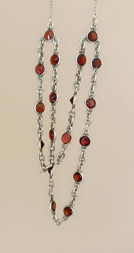 Vintage granat collier 925 - vintage,