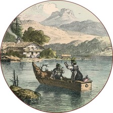 Heimkehr nach der Jagd Wild Hirsch Haus Boot Schützenscheibe 41cm 136