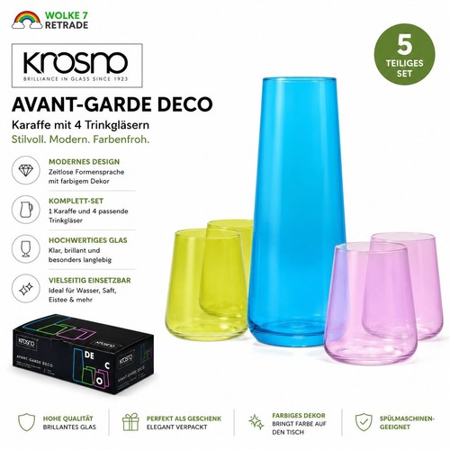 Karaffe gläser bunt - 4, deco