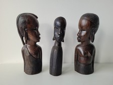 3x Afrikanische Holzfiguren