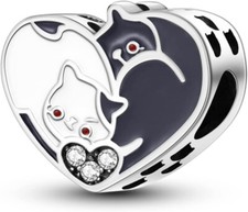 Ying Yang Katze Charm