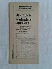 VEB Kraftverkehr Karl-Marx-Stadt Autobus-Fahrplan Abfahrt 1986/1987 //2