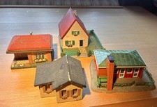4 ca. 65 Jhr. alte Häuser aus Pappe, Holz  Kunst. DDR/Faller Modelleisenbahn HO