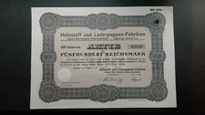Holzstoff- u. Lederpappen-Fabriken vorm. Gebr. Fünfstück AG 500 RM 1929 Zoblitz