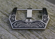 Edle Schließe Buckle 20mm f. Leder Ammo Vintage Straps Uhren Armbänder Neu