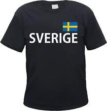 Sverige Herren T-Shirt - Blockschrift mit Flagge - Tee Shirt Schweden Sweden Rep