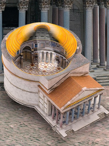 Bastelbogen pantheon rom - bastelbogen, in