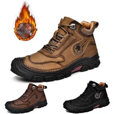 Winter Sportschuhe Für Herren Plus Samt Schneestiefel Wanderschuhe Echtem Leder