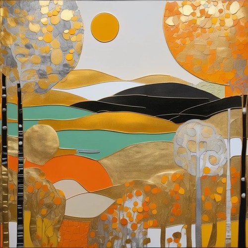 Gold abstrakt naive 70x70 - naive, 04