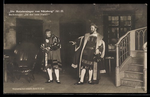 Ansichtskarte theaterszene aus - ansichtskarte,