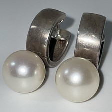 925 Silber Perlen-Creolen