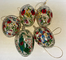 Ostereier Handgemalt , 5 Kunststoff Ostereier Dekoration ,Ostern,