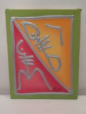 Kleines Wandbild Leinwand Stoff Leinen auf Holzrahmen 25,5 x 20 cm mit Signatur