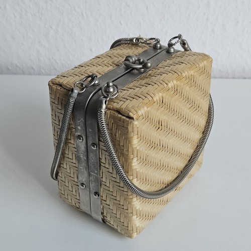 Vintage korbtasche box bag - korbtasche,