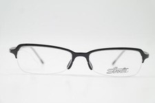 Vintage Brille Silhouette SPX 1517 Schwarz Silber Halbrand Brillengestell