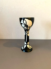 Vintage Sagaform Asa Lindberg schwarz-weiß Keramik Eierbecher, schwedisch