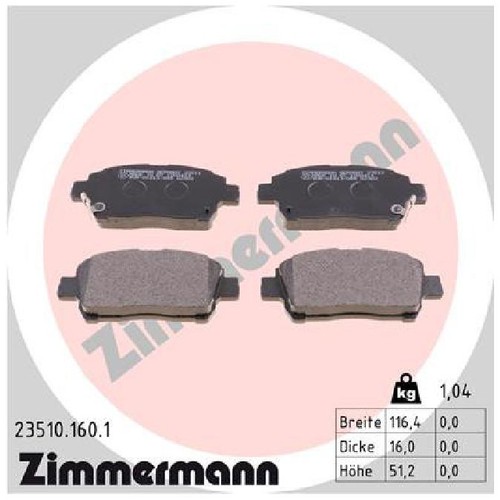 Satz bremsbeläge bremsklötze - bremsbeläge,