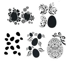 Schablone A4 Ostern Eier, zum Auftragen von Farbe zb Textil Heike Schäfer