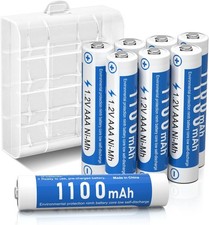 1100mAh 8 Stück - wiederaufladbare Batterien AAA, Typ NI-MH Batterien, geringe
