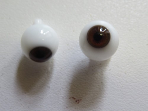Yeux doll antique marron 11mm - yeux,